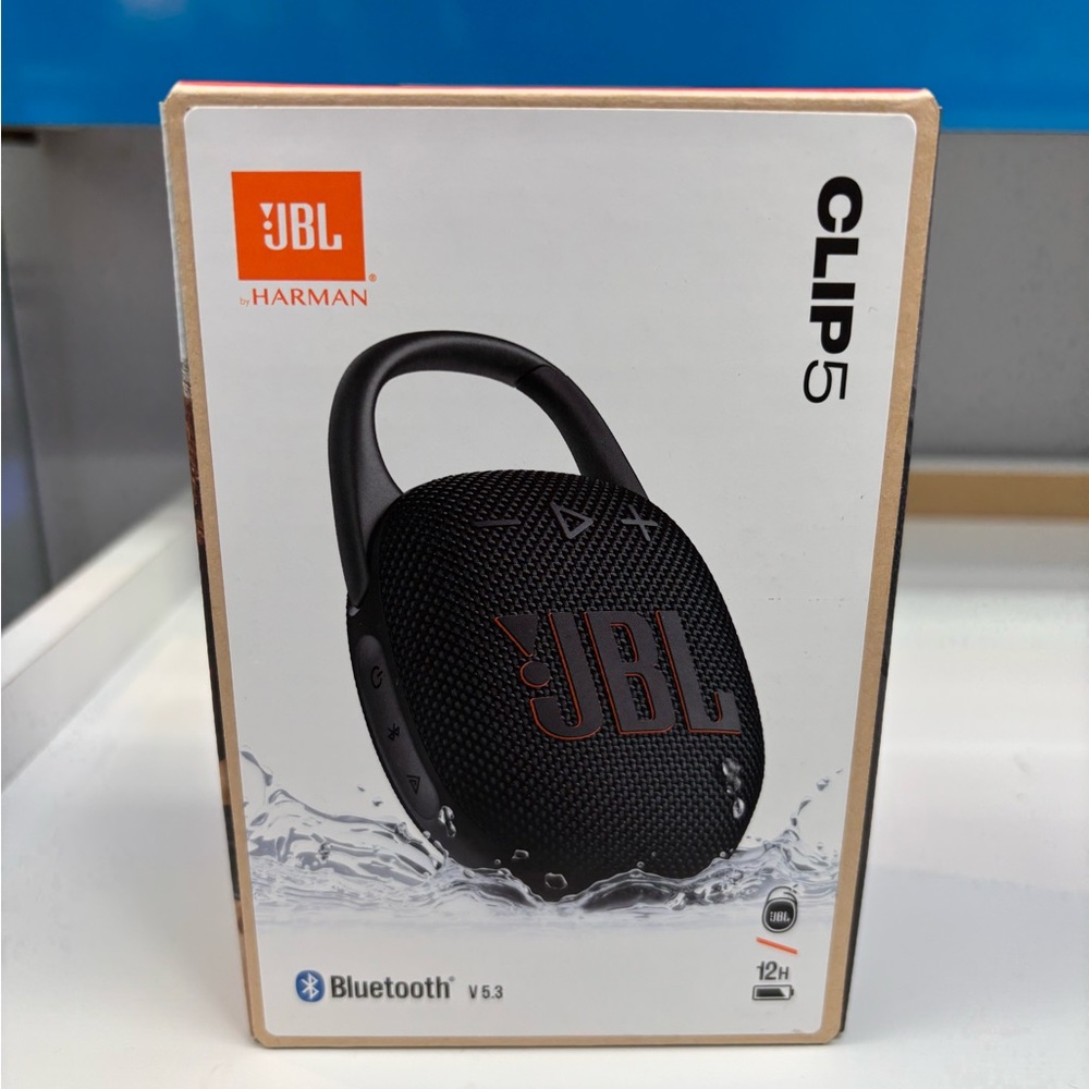 JBL Clip 5 Portable Speaker - Black with Orange Logo